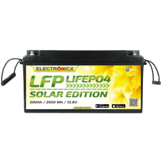 Electronicx Solar Edition LiFePO4 2560Wh 200Ah LFP Bluetooth APP Lithium Iron Phosphate