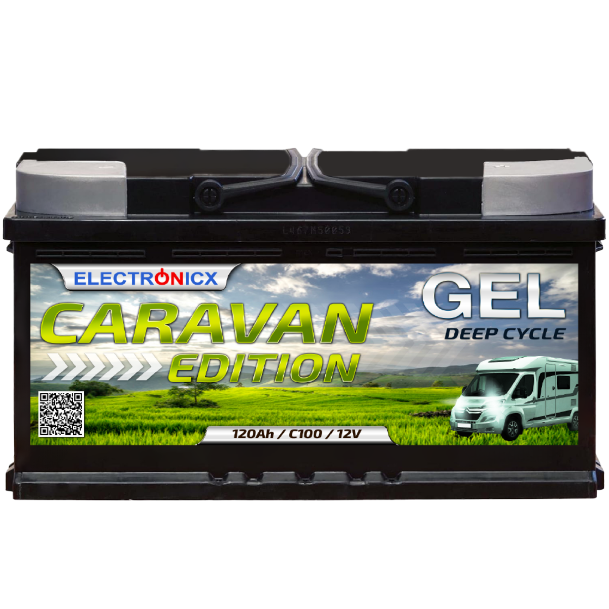 Electronicx Caravan Edition GEL Batterie 120AH 12V – Wohnmobil, Boot, Versorgungsbatterie