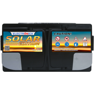 Slnečná batéria 12V 110AH Electronicx Solar Edition GEL batéria solárny akumulátor záložná batéria akumulátorová batéria fotovoltika kemping solárna elektráreň záhrada