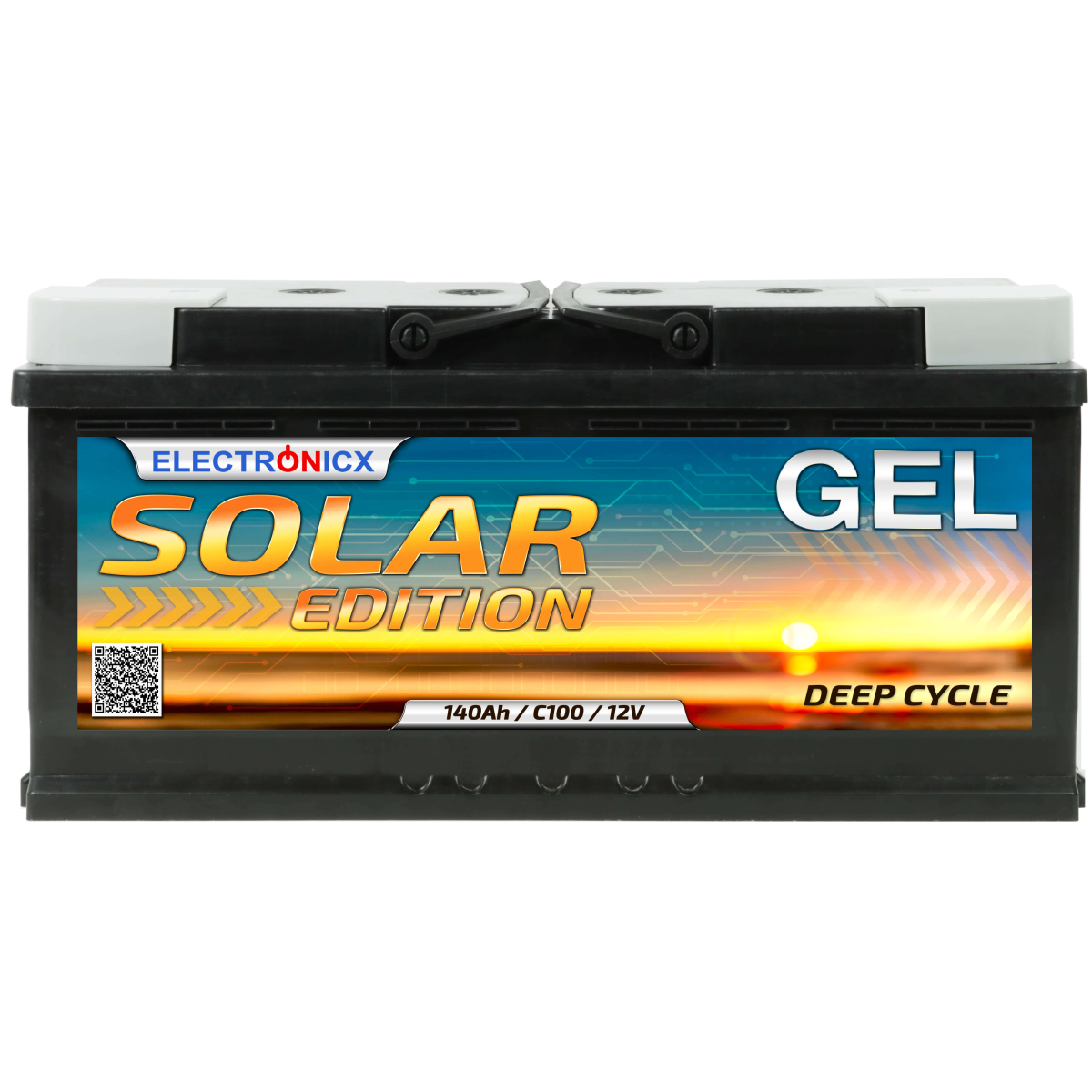 Solar battery 12v 140ah Electronicx Solar Edition gel battery solar battery supply battery power storage photovoltaic camping solar system garden..