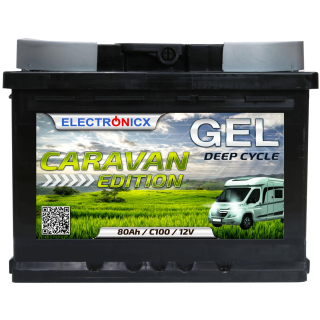 Electronicx Caravan Edition Gel Battery 80 ah 12v motorhome boat supply