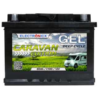 Electronicx Caravan Edition Gel Battery 80 ah 12v motorhome boat supply