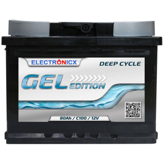Electronicx Edition gel battery 80 ah 12v motorhome boat...