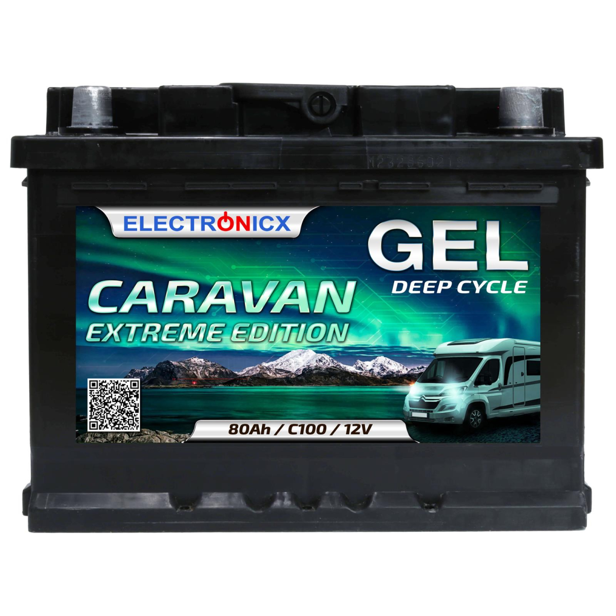 Electronicx Caravan EXTREME Edition Gel Batterie 80 AH 12V Wohnmobil Boot Versorgung