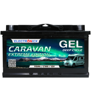 Electronicx Caravan extreme edition gel battery 110 ah 12v motorhome boat supply