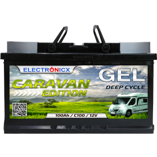 Electronicx Caravan Edition GEL Batterie 100AH 12V – Wohnmobil, Boot, Versorgungsbatterie